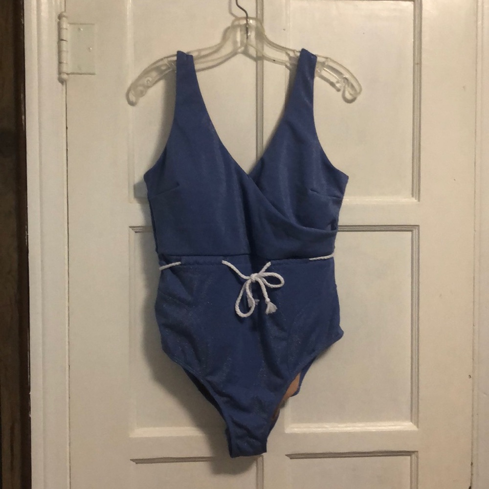 Brand new blue one piece swimsuit size is XL